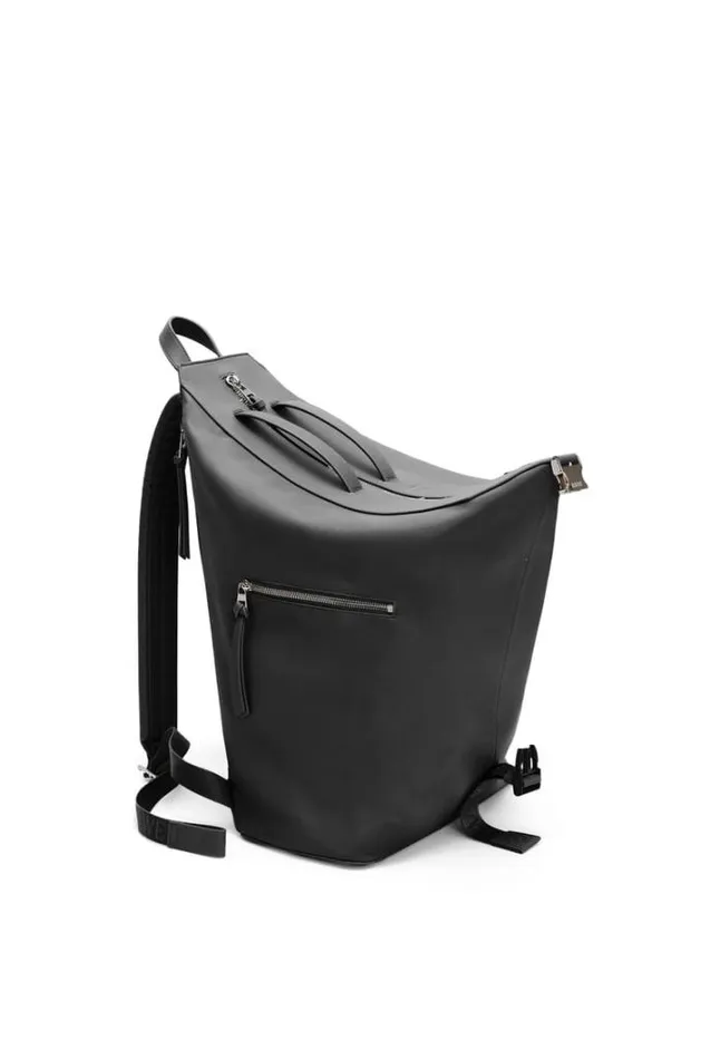 Loewe Convertible Backpack In Classic Calfskin Black Men Backpacks