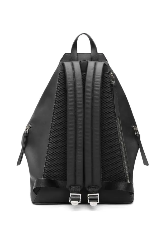 Loewe Convertible Backpack In Classic Calfskin Black Men Backpacks