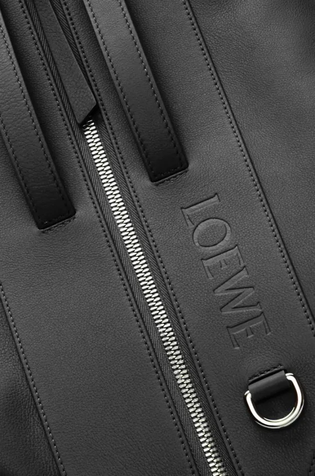 Loewe Convertible Backpack In Classic Calfskin Black Men Backpacks
