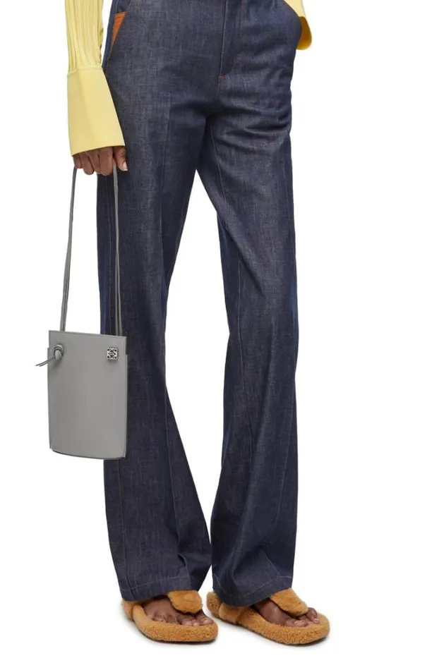Loewe Dice Pocket In Classic Calfskin Pearl Grey Women Mini Bags