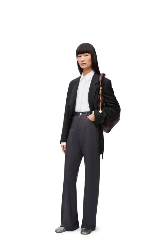 Loewe Double Breasted Jacket In Mohair And Wool Black Women Jackets