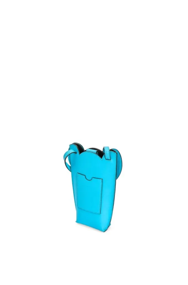 Loewe Elephant Pocket In Classic Calfskin Cyan Women Crossbody Bags