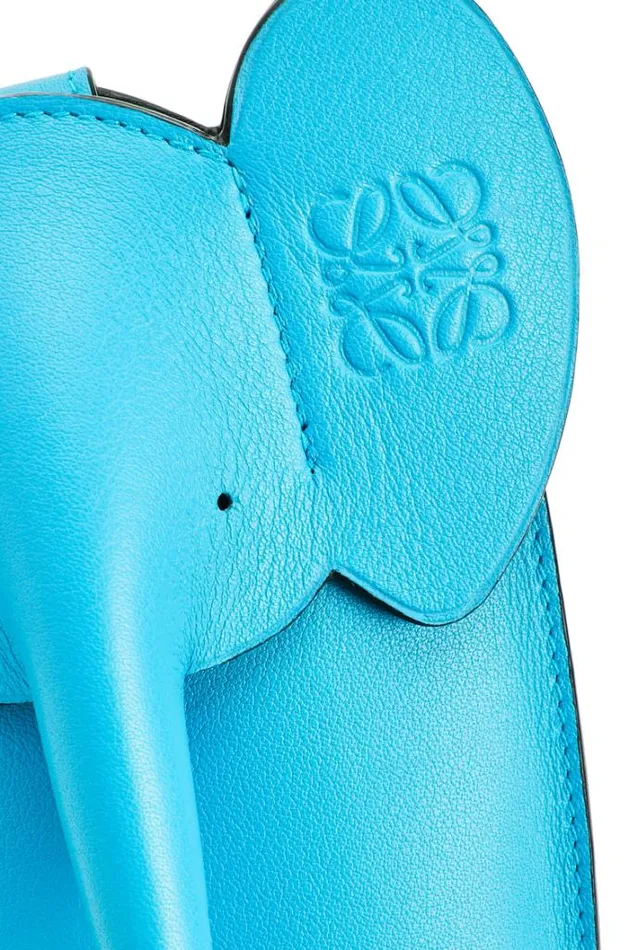 Loewe Elephant Pocket In Classic Calfskin Cyan Women Crossbody Bags