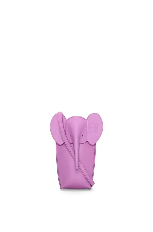 Loewe Elephant Pocket In Classic Calfskin Rockrose Women Crossbody Bags