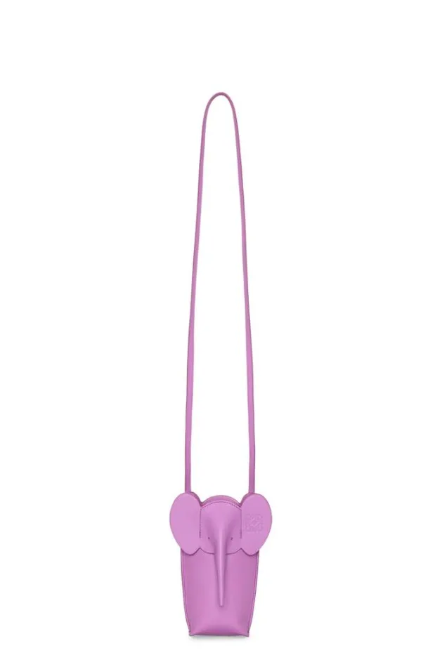 Loewe Elephant Pocket In Classic Calfskin Rockrose Women Crossbody Bags