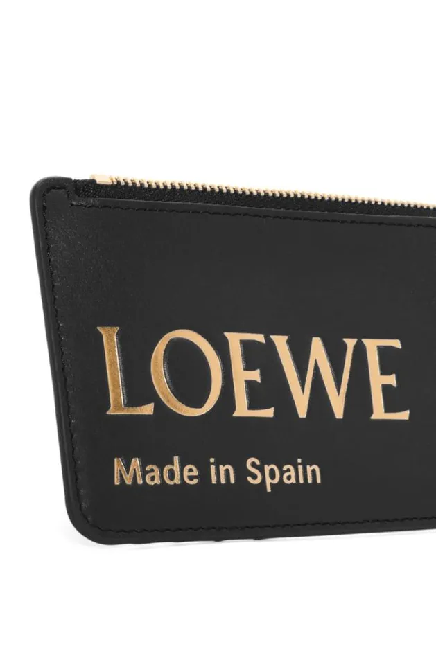 Loewe Embossed LOEWE Coin Cardholder In Shiny Nappa Calfskin Black Women Cardholders and Coin Purses