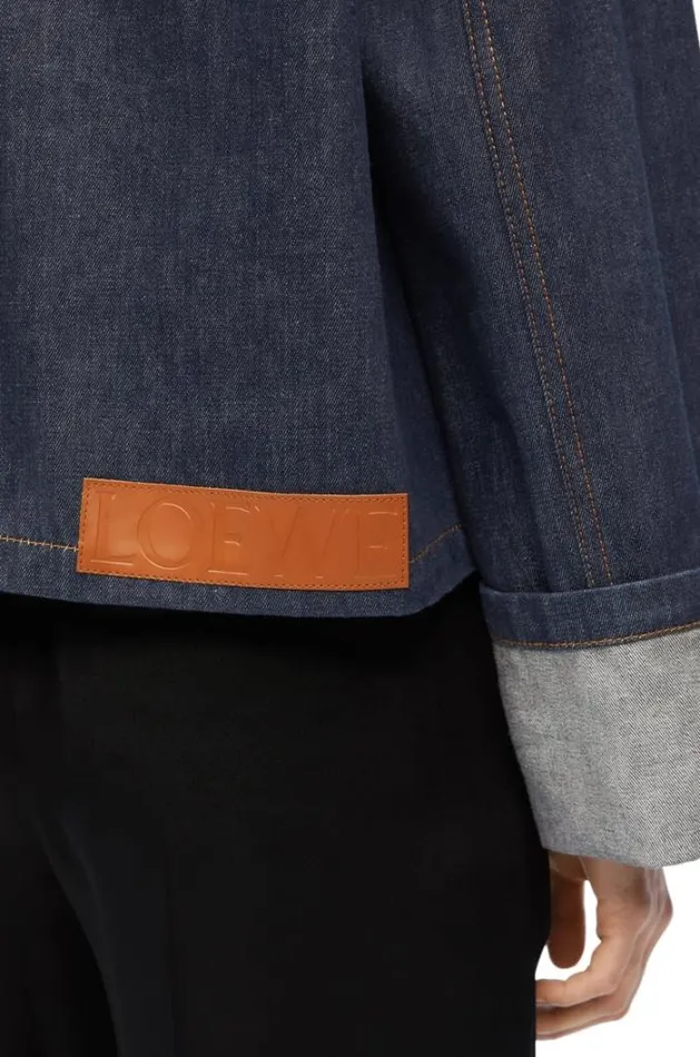 Loewe Fisherman Turnup Jacket In Denim Raw Denim Women Jackets