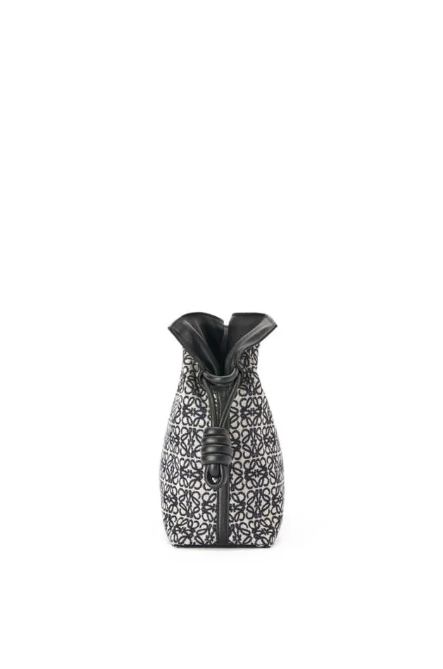 Loewe Flamenco Clutch In Anagram Jacquard And Calfskin Navyblack Women Shoulder Bags