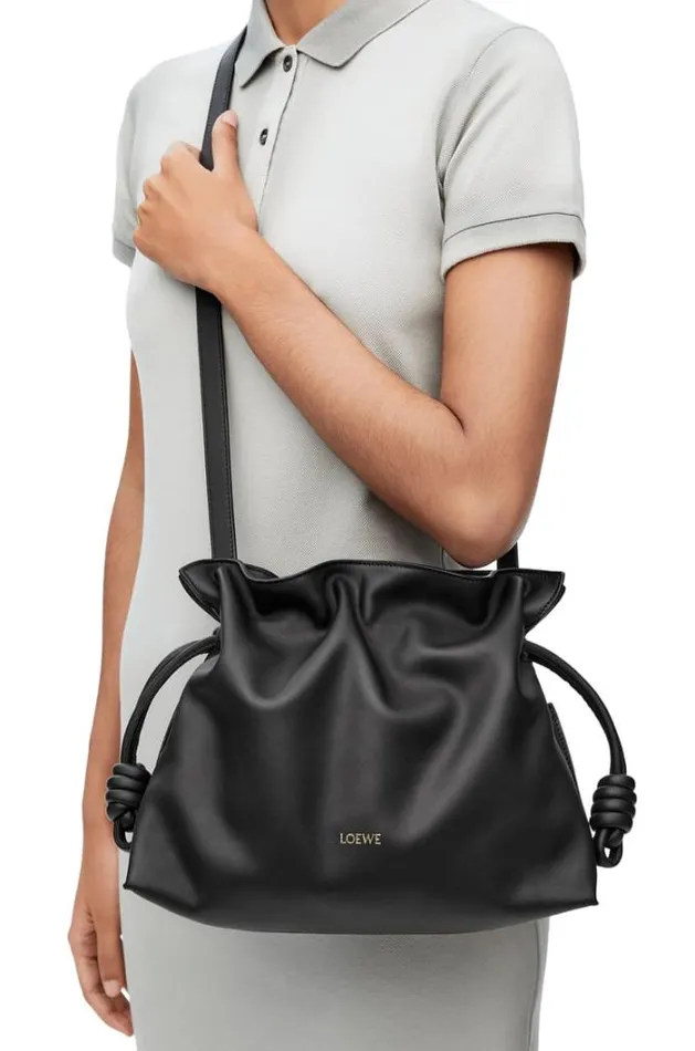 Loewe Flamenco Clutch In Nappa Calfskin Black Women Shoulder Bags
