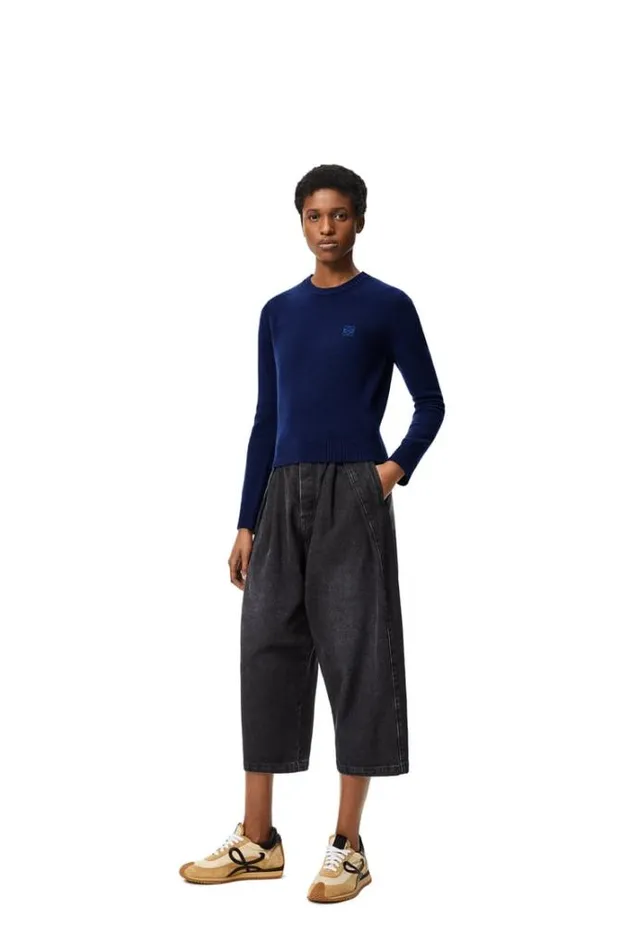 Loewe Flow Runner In Nylon And Suede Goldblack Women Sneakers
