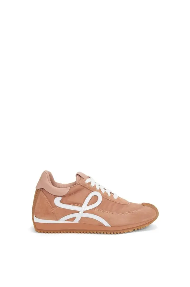 Loewe Flow Runner In Nylon And Suede Powder Women Sneakers