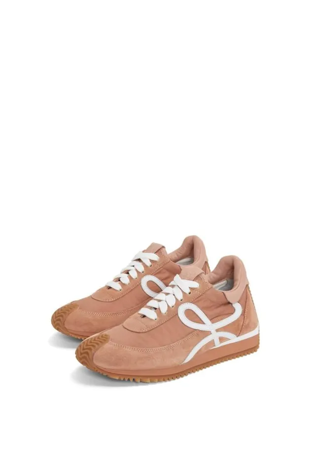 Loewe Flow Runner In Nylon And Suede Powder Women Sneakers