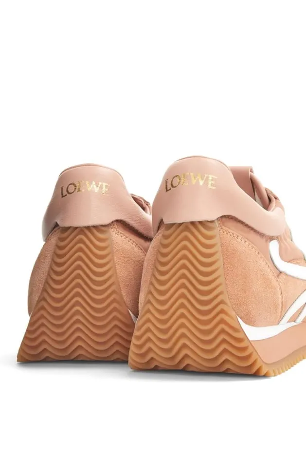 Loewe Flow Runner In Nylon And Suede Powder Women Sneakers