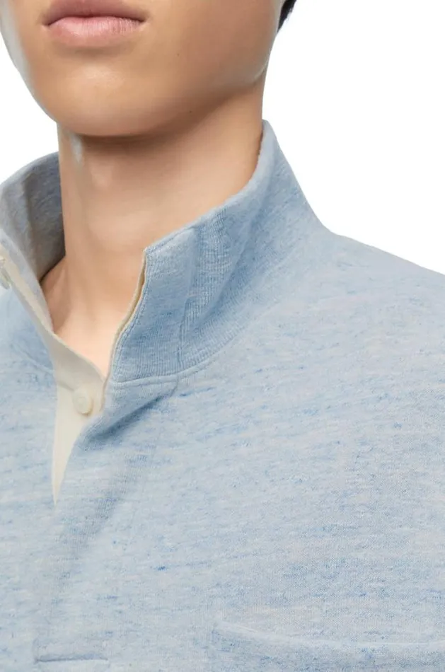Loewe High Neck Sweatshirt In Cotton Blue Melange Men Sweatshirts