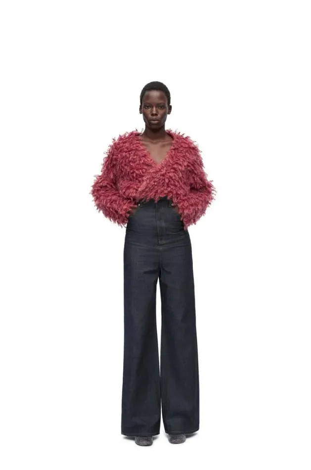 Loewe High Waisted Jeans In Denim Indigo Blue Women Denim