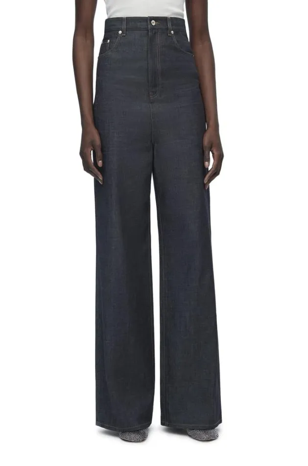 Loewe High Waisted Jeans In Denim Indigo Blue Women Denim