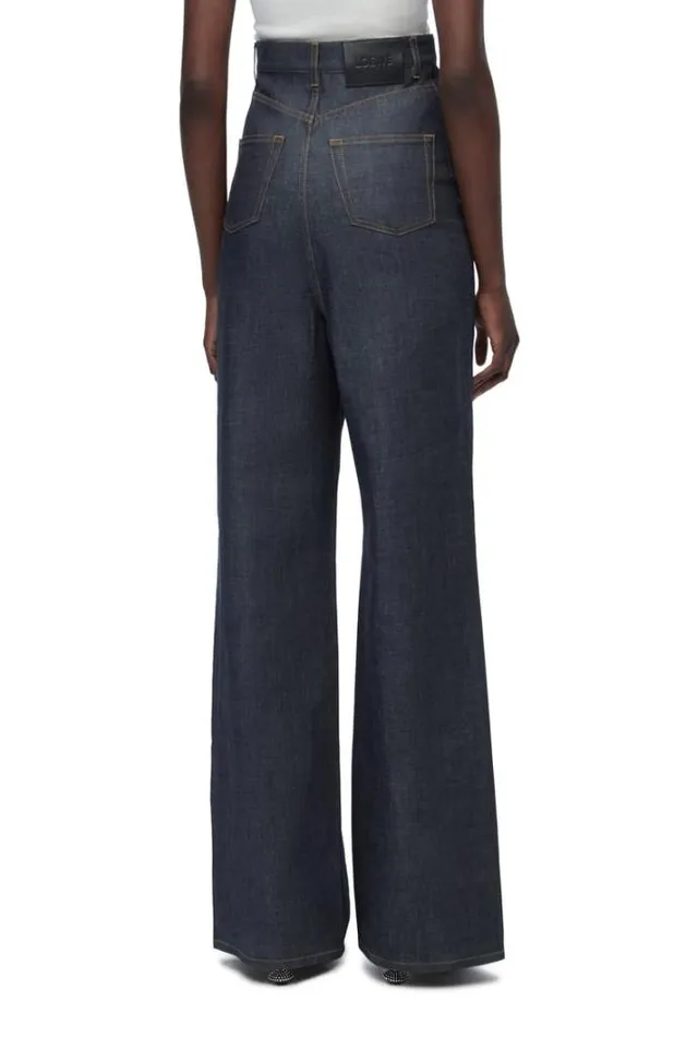 Loewe High Waisted Jeans In Denim Indigo Blue Women Denim