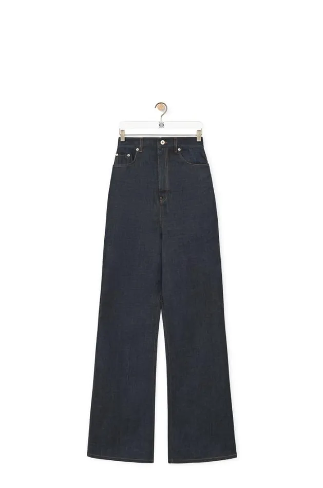 Loewe High Waisted Jeans In Denim Indigo Blue Women Denim