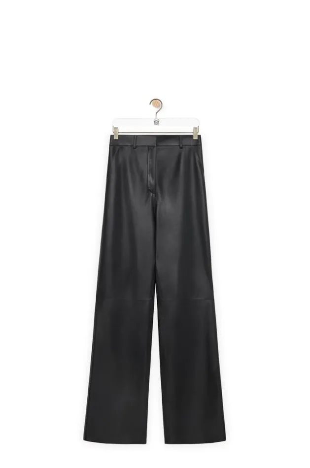 Loewe High Waisted Trousers In Nappa Lambskin Black Women Trousers and Shorts