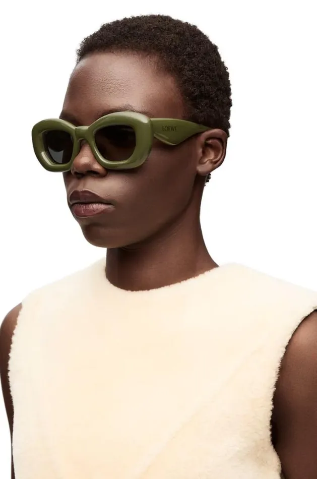 Loewe Inflated Butterfly Sunglasses In Nylon Dark Green Women Sunglasses