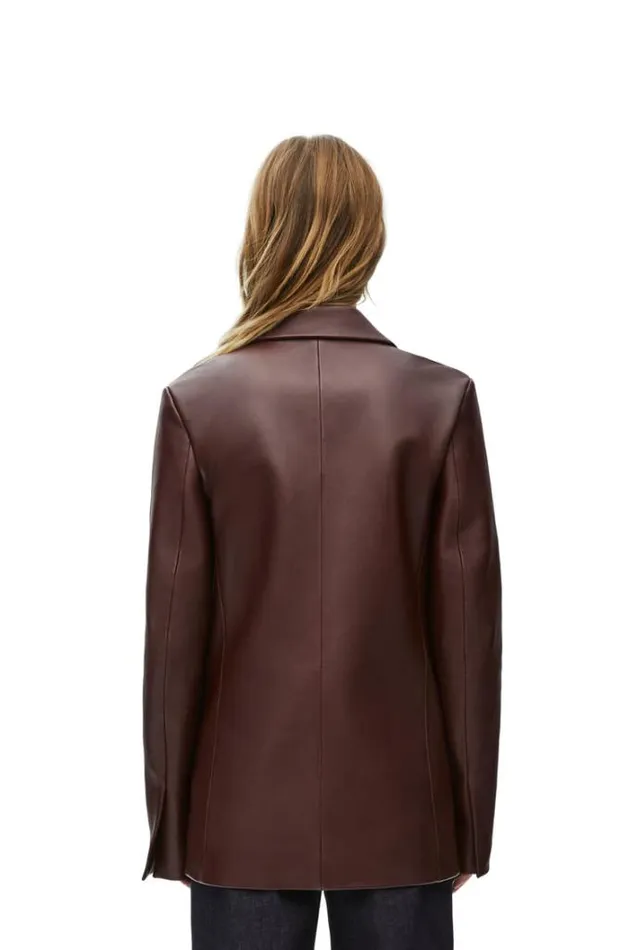 Loewe Jacket In Nappa Lambskin Dark Chocolate Women Jackets