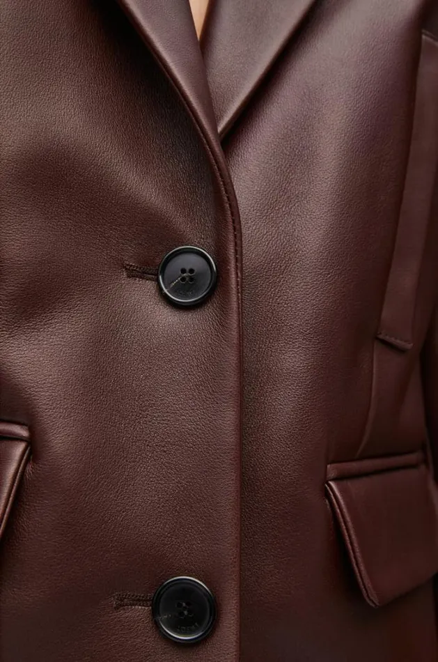 Loewe Jacket In Nappa Lambskin Dark Chocolate Women Jackets