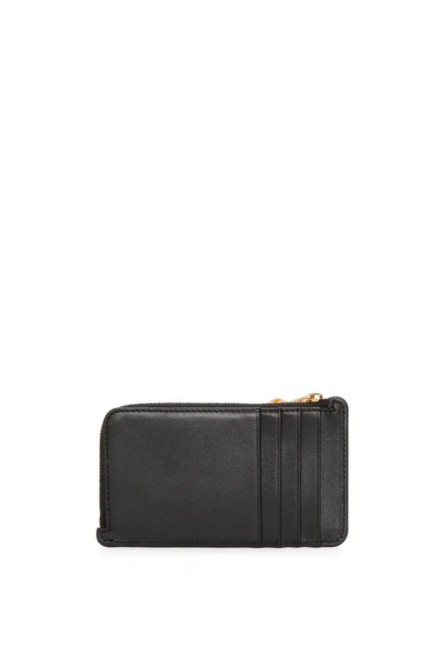 Loewe Knot Coin Cardholder In Shiny Nappa Calfskin Blackbright Orange Men Card Cases and Coin Purses