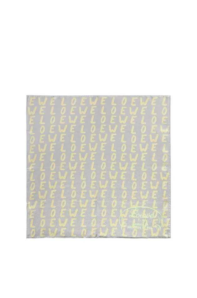 Loewe LOEWE Scarf In Silk Greycream Women Scarves