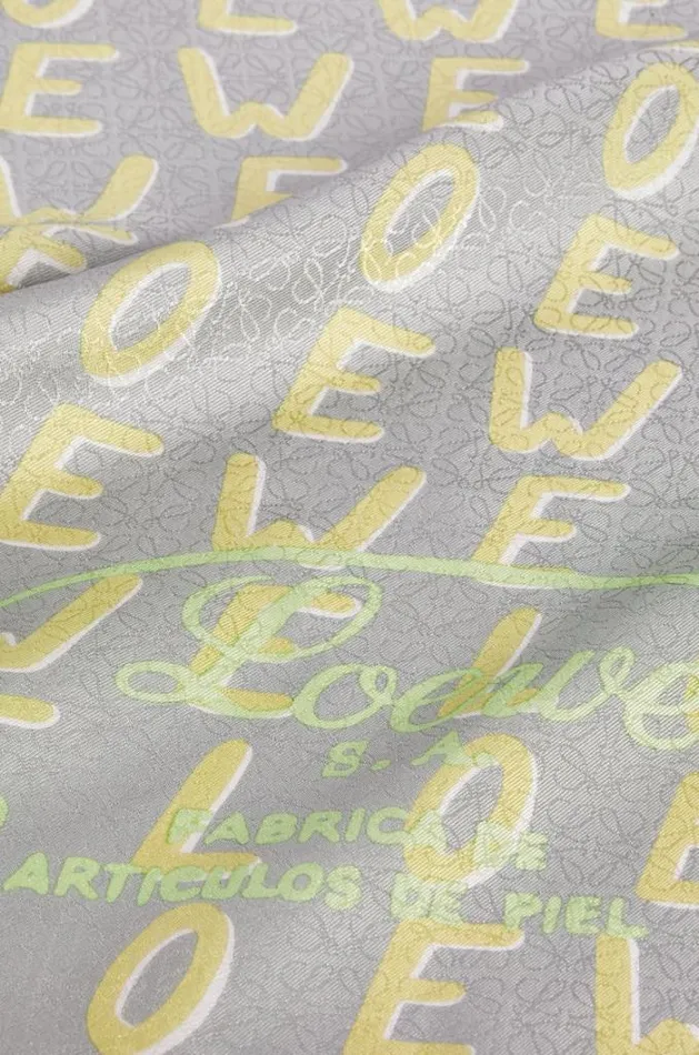 Loewe LOEWE Scarf In Silk Greycream Women Scarves