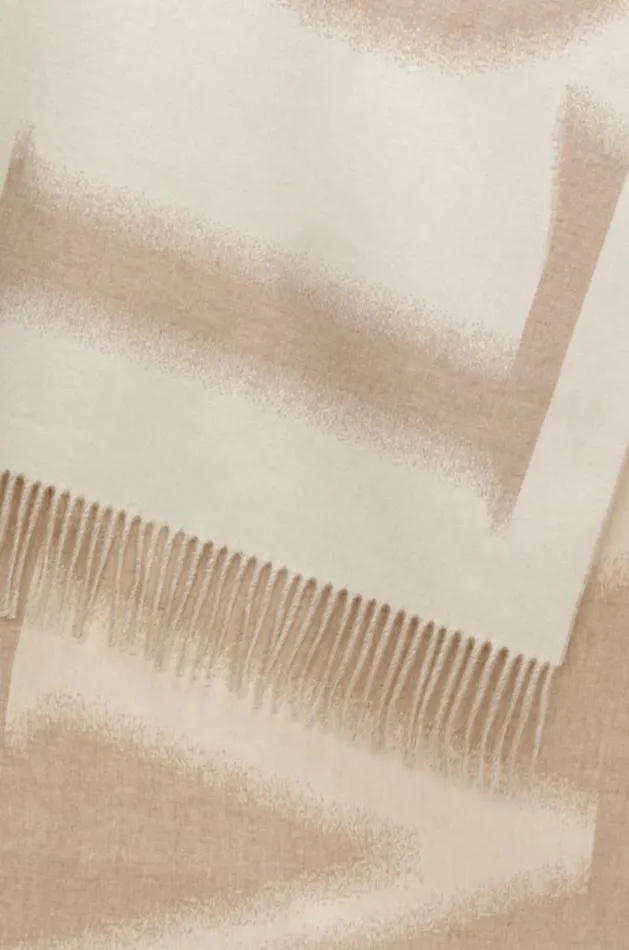 Loewe LOEWE Scarf In Wool And Cashmere Whitebeige Women Scarves