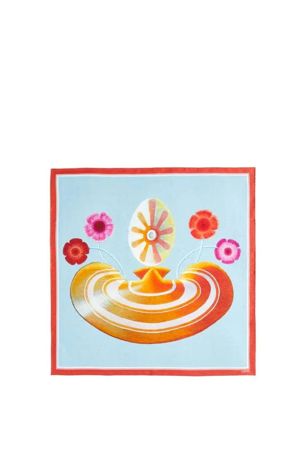 Loewe Maruja Mallo Scarf In Silk Redmulticolour Women Scarves