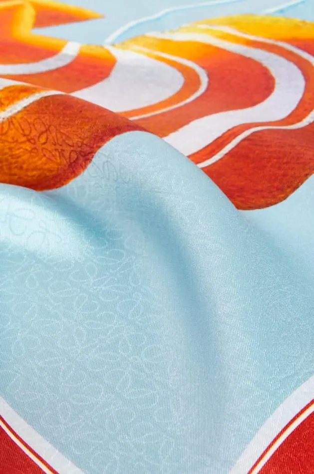 Loewe Maruja Mallo Scarf In Silk Redmulticolour Women Scarves