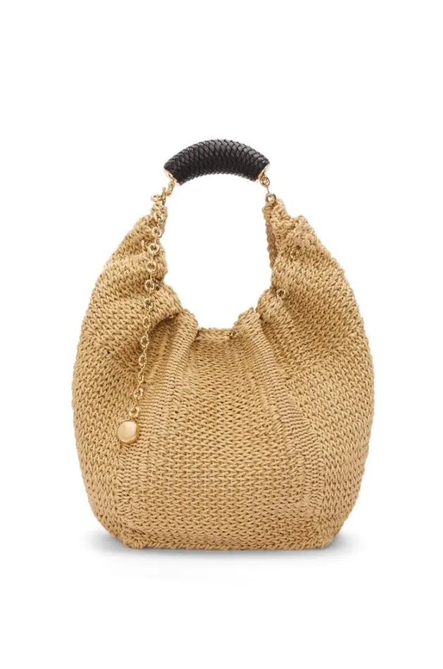 Loewe Medium Squeeze Bag In Cord And Calfskin Natural Women Shoulder Bags