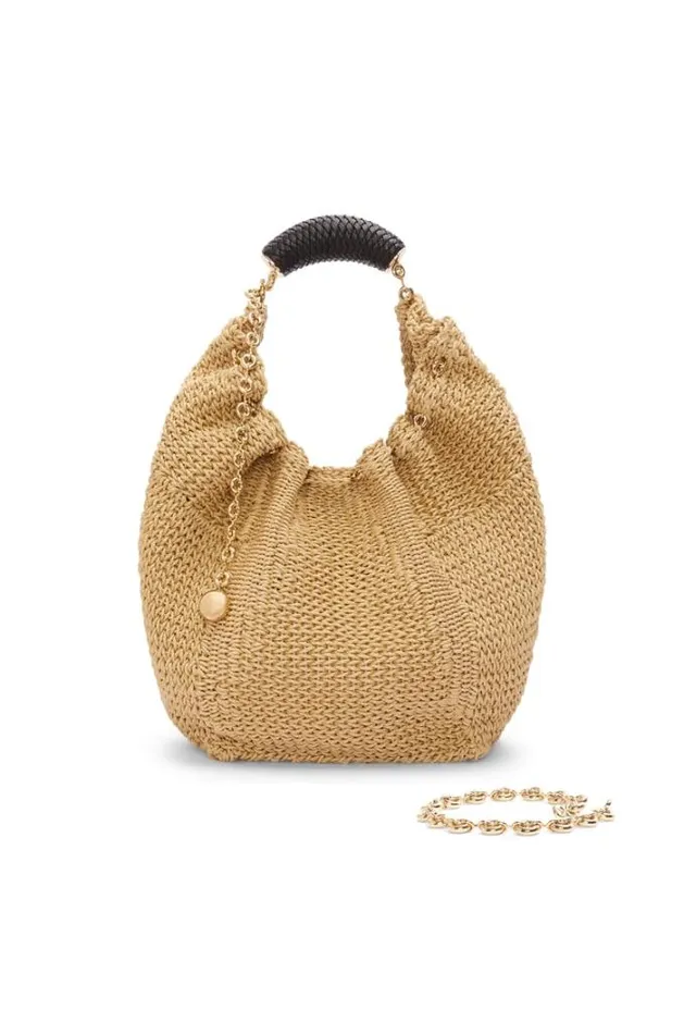 Loewe Medium Squeeze Bag In Cord And Calfskin Natural Women Shoulder Bags
