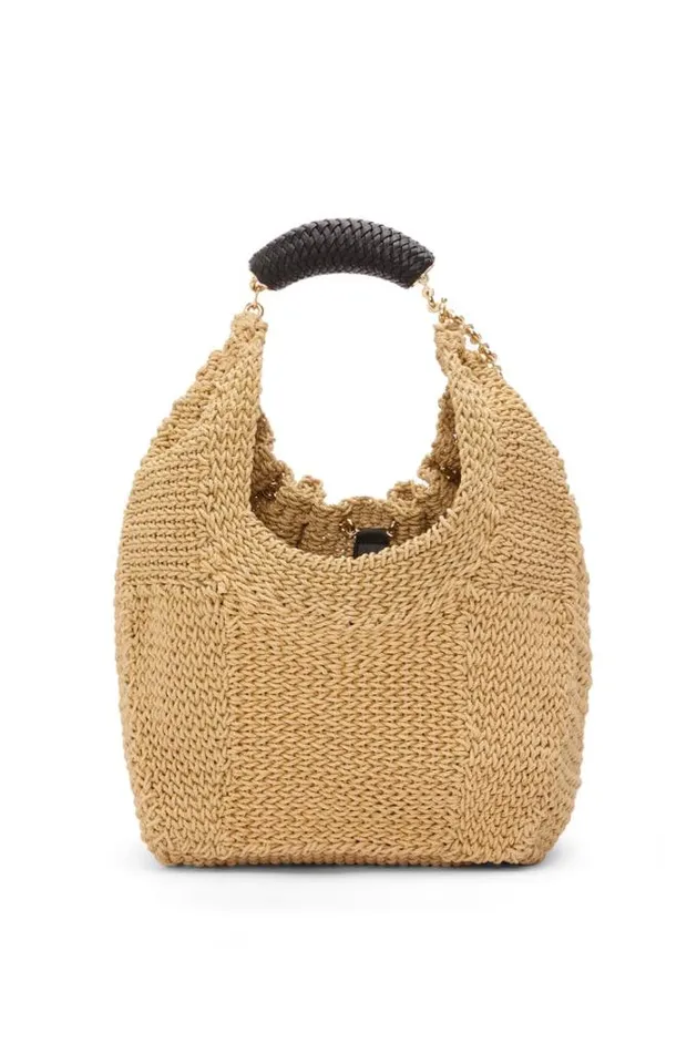 Loewe Medium Squeeze Bag In Cord And Calfskin Natural Women Shoulder Bags