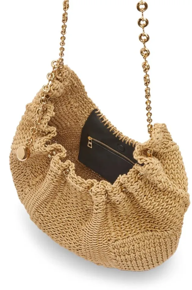 Loewe Medium Squeeze Bag In Cord And Calfskin Natural Women Shoulder Bags