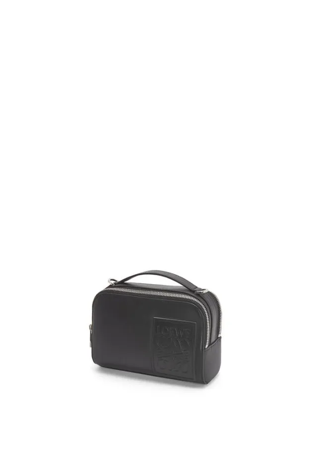 Loewe Mini Camera Crossbody Bag In Satin Calfskin Black Men Pouches