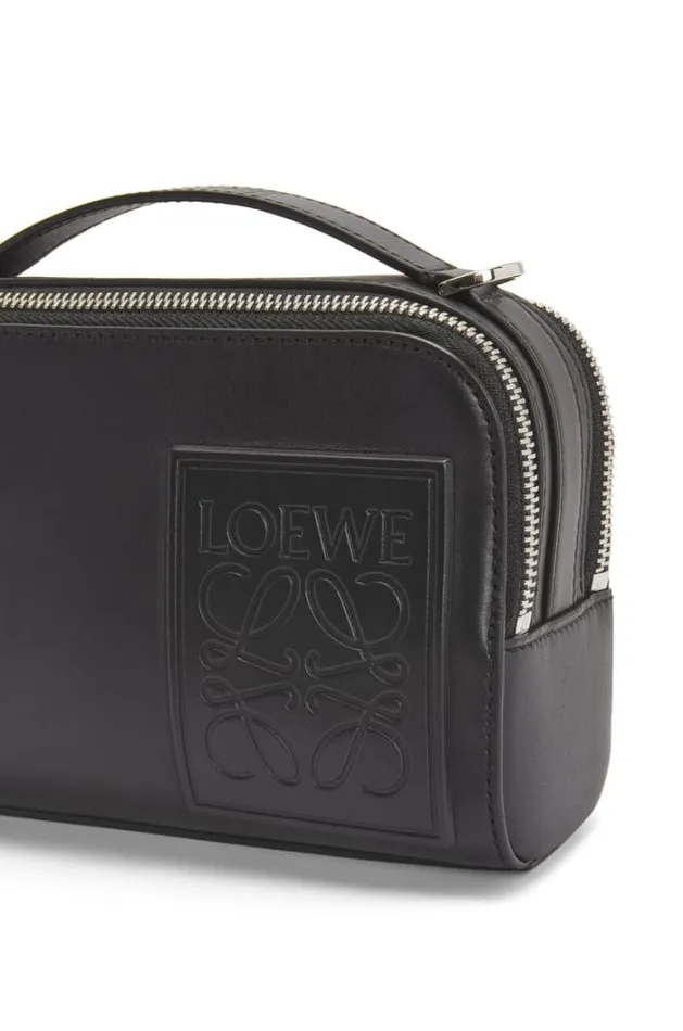 Loewe Mini Camera Crossbody Bag In Satin Calfskin Black Men Pouches