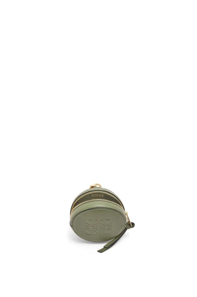 Loewe Mini Cookie Pouch In Soft Calfskin Avocado Green Women Bag Charms and Keyrings