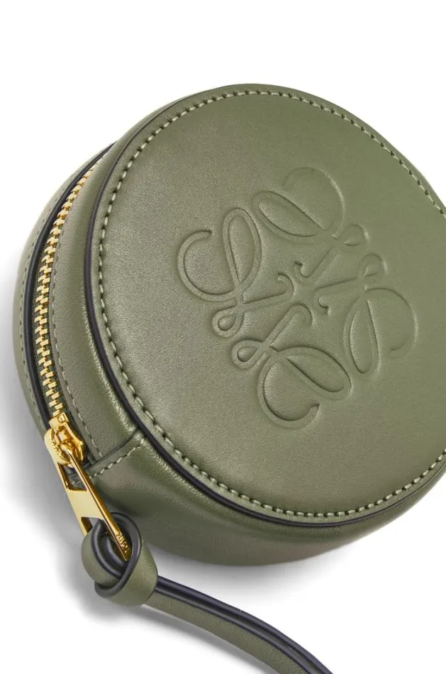 Loewe Mini Cookie Pouch In Soft Calfskin Avocado Green Women Bag Charms and Keyrings