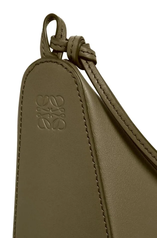 Loewe Mini Hammock Hobo Bag In Classic Calfskin Dark Khaki Green Women Crossbody Bags