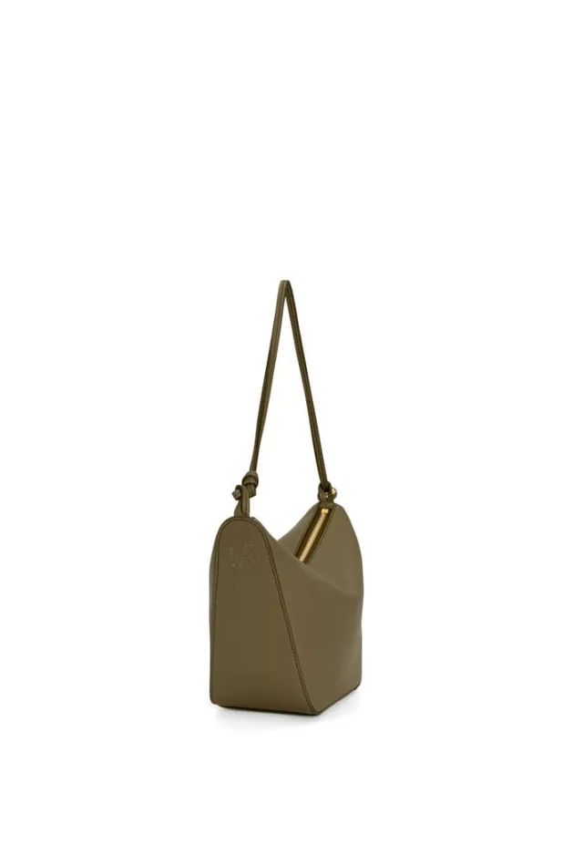 Loewe Mini Hammock Hobo Bag In Classic Calfskin Dark Khaki Green Women Crossbody Bags
