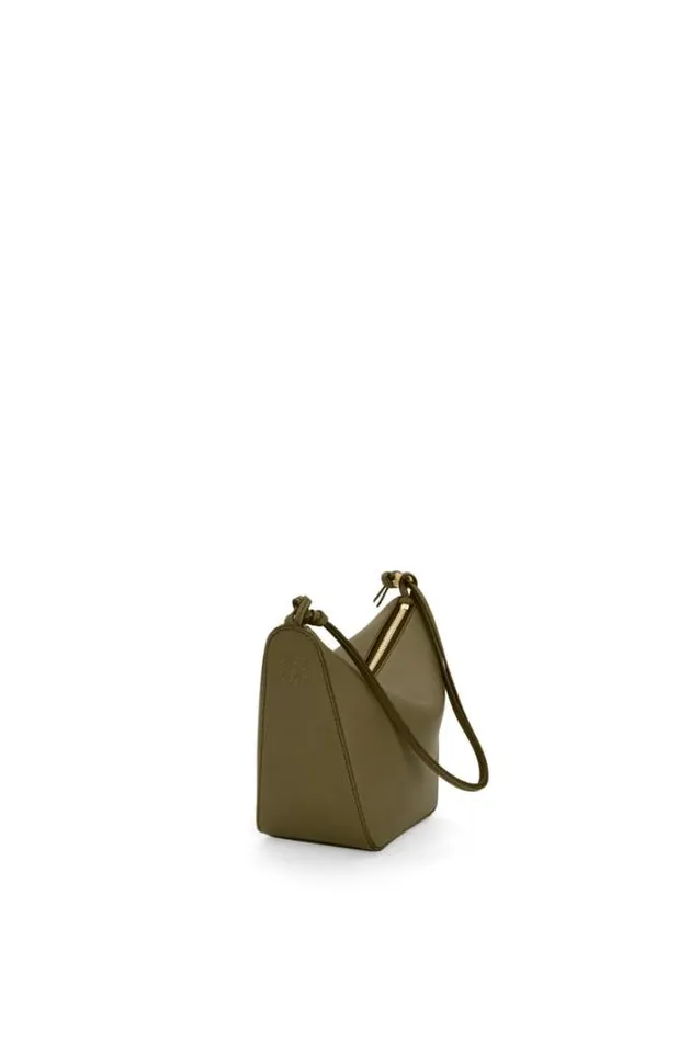Loewe Mini Hammock Hobo Bag In Classic Calfskin Dark Khaki Green Women Crossbody Bags