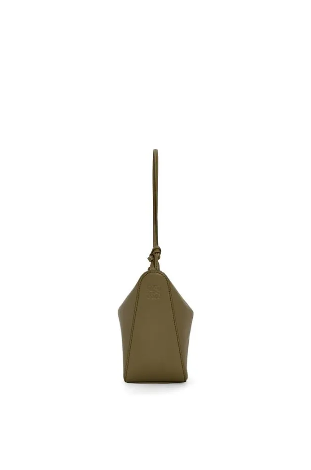 Loewe Mini Hammock Hobo Bag In Classic Calfskin Dark Khaki Green Women Crossbody Bags