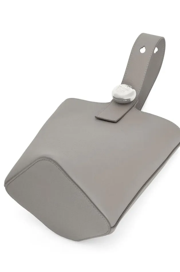 Loewe Mini Pebble Bucket Bag In Soft Grained Calfskin Pearl Grey Women Mini Bags