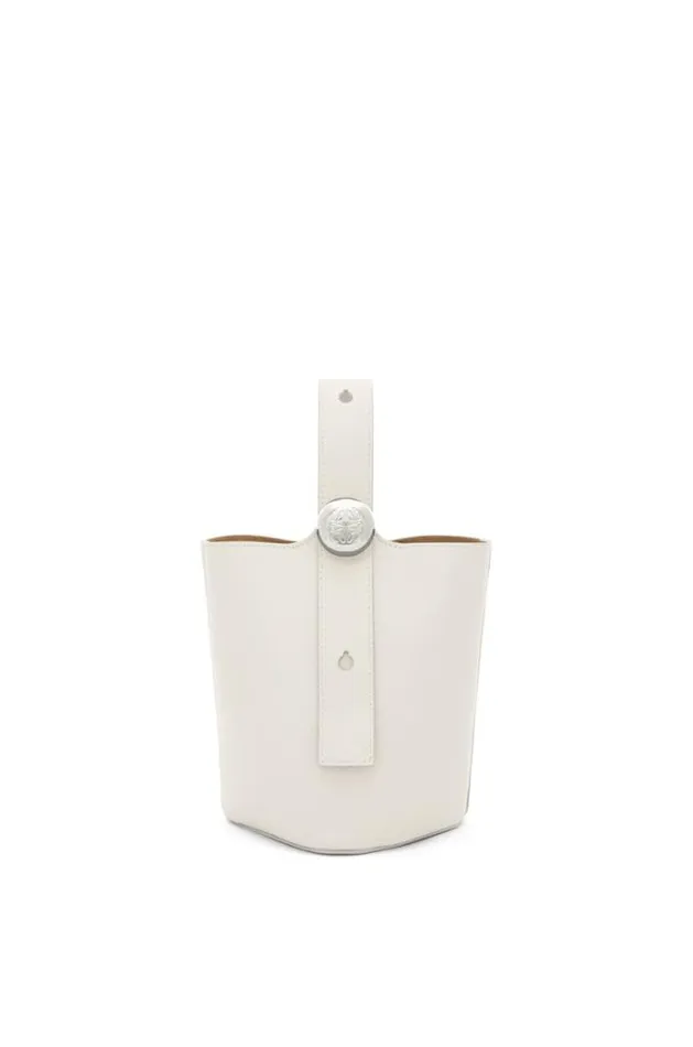 Loewe Mini Pebble Bucket Bag In Soft Grained Calfskin Soft White Women Crossbody Bags