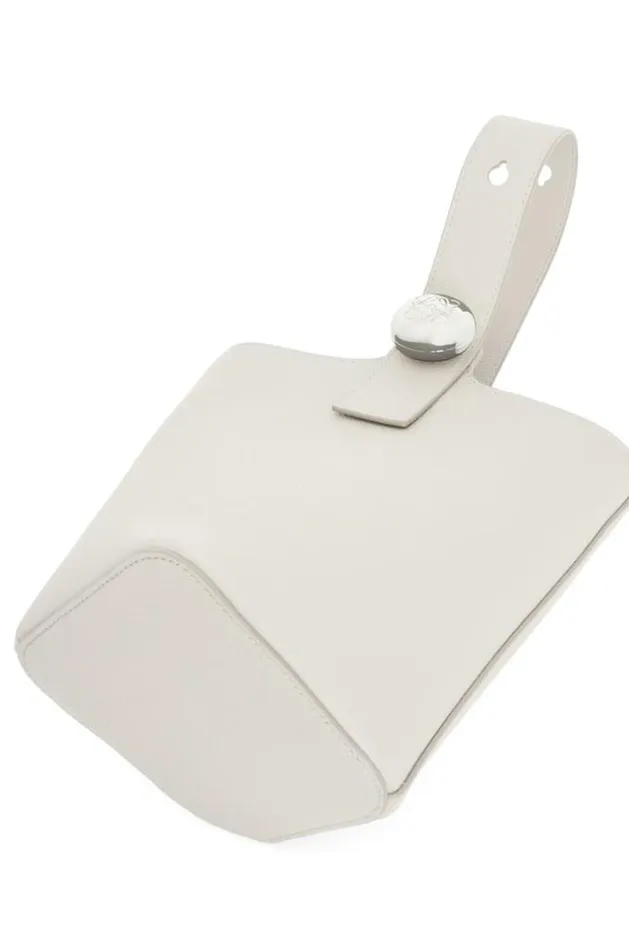 Loewe Mini Pebble Bucket Bag In Soft Grained Calfskin Soft White Women Crossbody Bags