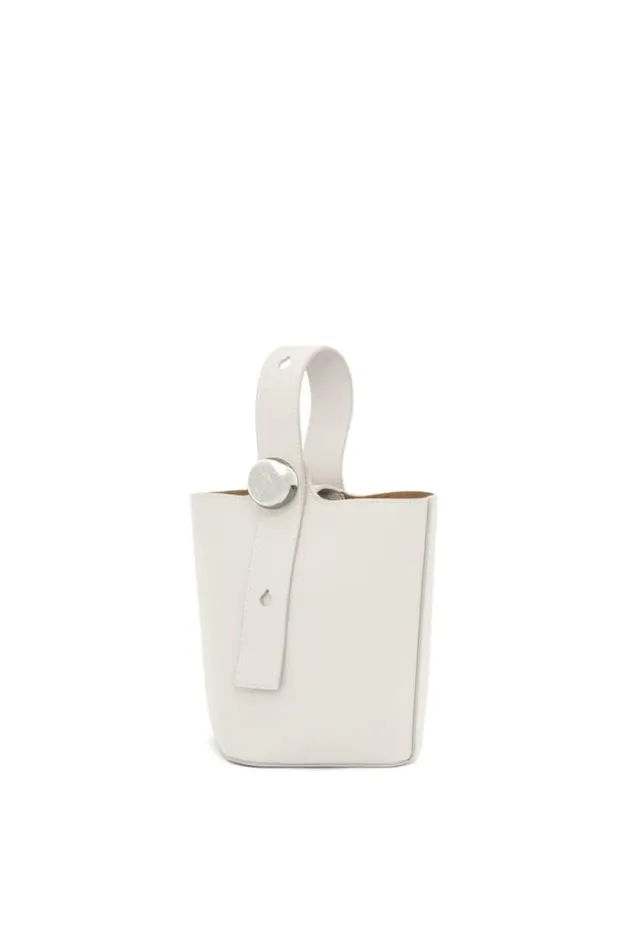 Loewe Mini Pebble Bucket Bag In Soft Grained Calfskin Soft White Women Crossbody Bags