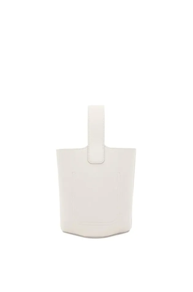 Loewe Mini Pebble Bucket Bag In Soft Grained Calfskin Soft White Women Crossbody Bags