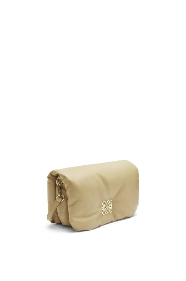 Loewe Mini Puffer Goya Bag In Shiny Nappa Lambskin Clay Green Women Shoulder Bags